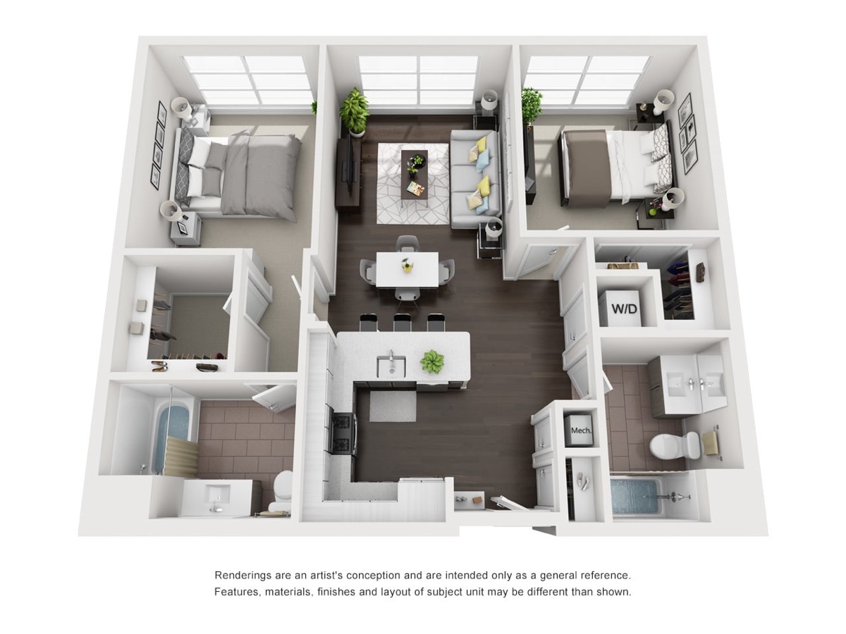 Trademark Fairfield floor plan B1, Two bedroom, two bath